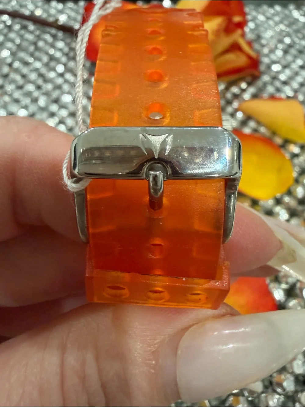 Technomarine Pink Dial Orange Strap Men's Chronograph Watch